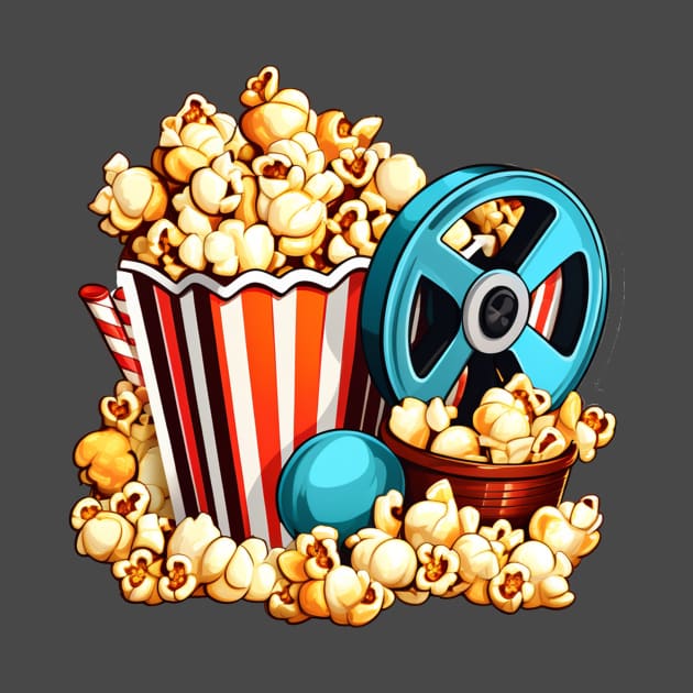 Movie night popcorn family friends design by Edgi