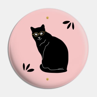 cat with eyeglasses Pin