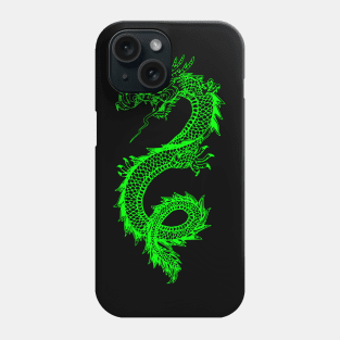 Chinese Neon Green Dragon Outline Phone Case