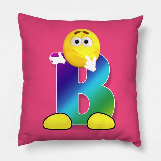 Letter B Alphabet Smiley Monogram Face Emoji Shirt For Men Women Kids Smileys Pillow Teepublic