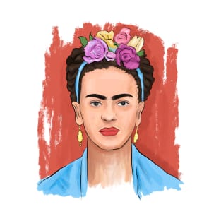 Floral Crown Woman Portrait Illustration T-Shirt