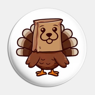 Thanksgiving Turkey Funny Fake Puppy Dog Face Pin