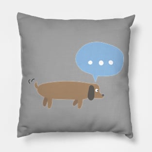 Cute wiener dog thinking about texting. Pillow