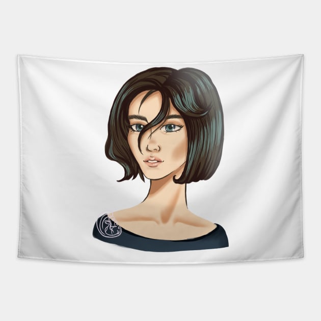 Cute anime japanese girl Tapestry by h0lera