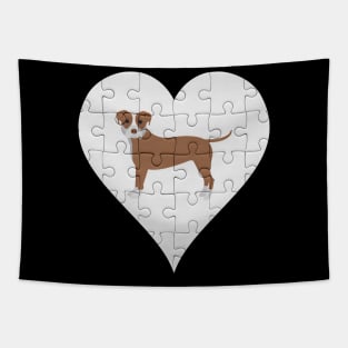 Staffordshire Bull Terrier Heart Jigsaw Pieces Design - Gift for Staffordshire Bull Terrier Lovers Tapestry