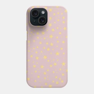 Shining yellow gold stars pink pattern Phone Case