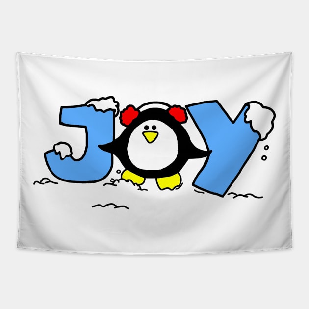 Christmas Joy Penguin Tapestry by imphavok