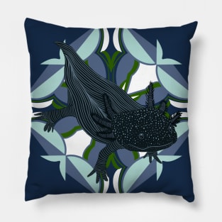 Cute Blue Axolotl Pillow