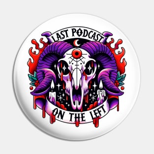 The Last Podcast on The Left - LPOTL - Shirt, Mug, Hat, Hoodie, Sticker, Merch, Store, Shop, Gift, Henry Zebrowski - Marcus Parks - Ben Kissel - Horror Show Podcast True Crime Comedy Pin