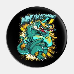 alligator with swimming gear Pin