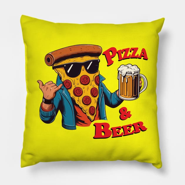 Pizza & Beer Pillow by One Way Or Another