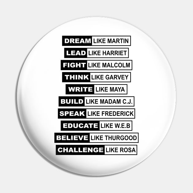 Black Lives Matter Black History Month Black Influencers Equality Pin by BrightGift