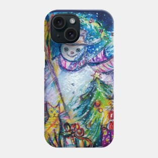 SNOWMAN ,CHRISTMAS TREE, OWL AND TOYS Winter Fun Phone Case