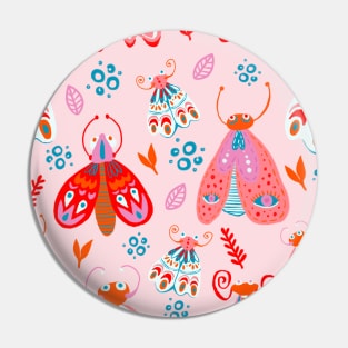 Butterflies and pink moths pattern Pin