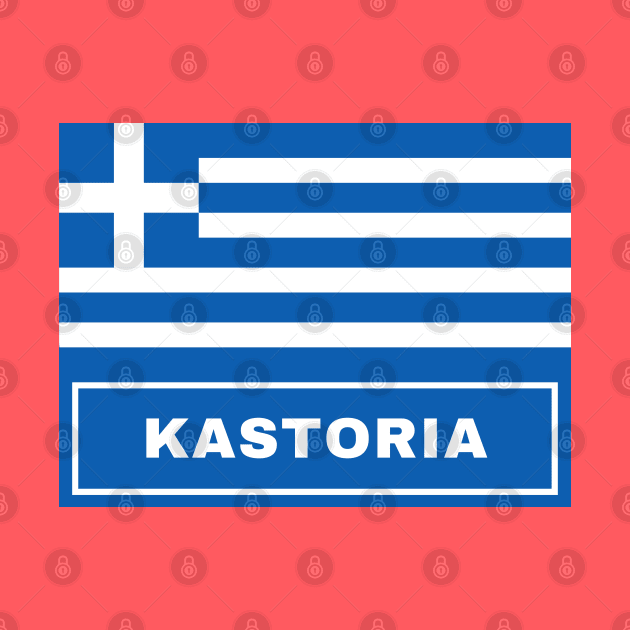 Kastoria City with Greek Flag by aybe7elf