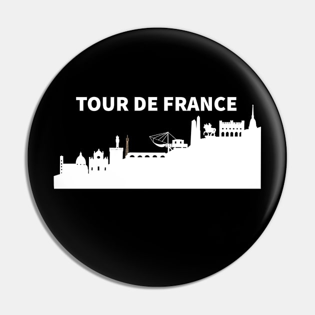 Tour de France with French skyline silhouette Pin by EastofEden