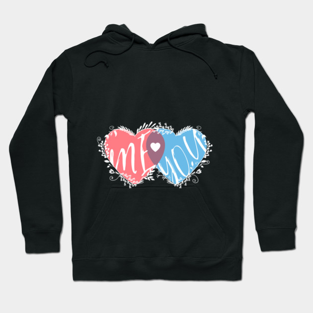 pink and blue heart hoodie