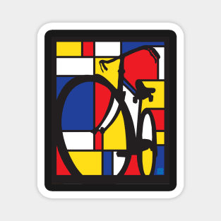 Mondrian Bicycle art Magnet