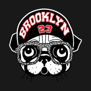 Brooklyn Pug 23 Elephant Skin Glasses T-Shirt