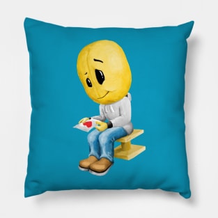 smile valentine author's drawing Pillow