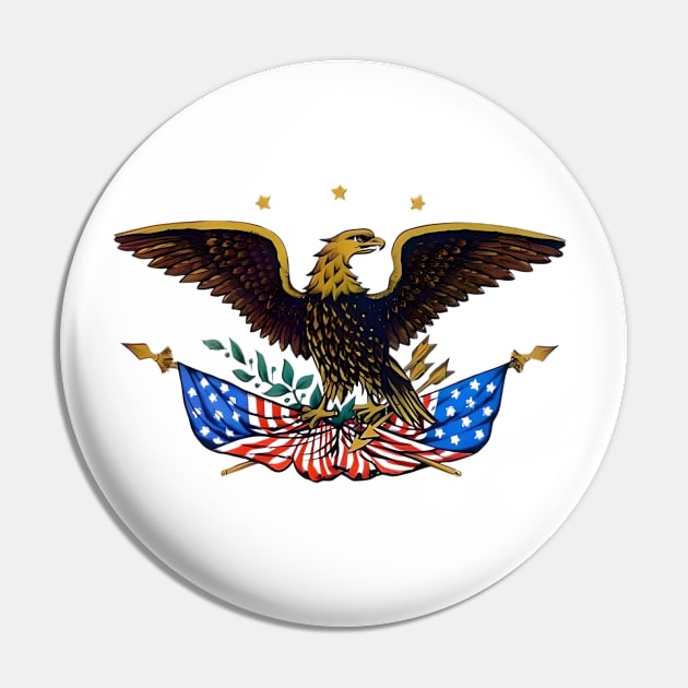 Vintage Patriotic American Eagle Pin by Desert Owl Designs