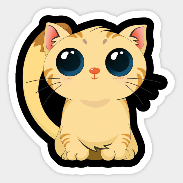 Funny Cat With Cute Big Eyes Cat Lover Gifts Sticker Teepublic