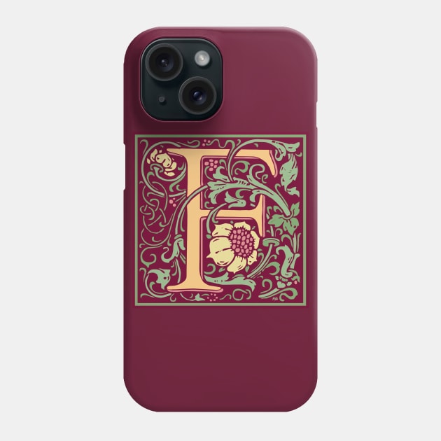 William Morris Vintage Letter F Phone Case by MatchbookGraphics