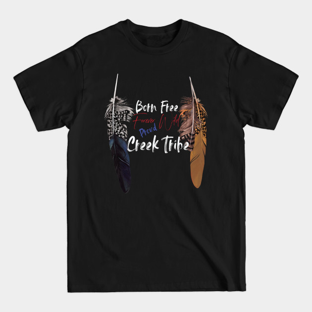 Creek Native American Indian Retro Retro Rustic Feathers - Creek - T-Shirt