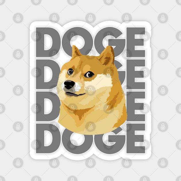 Doge Typography Magnet by Sunny Saturated