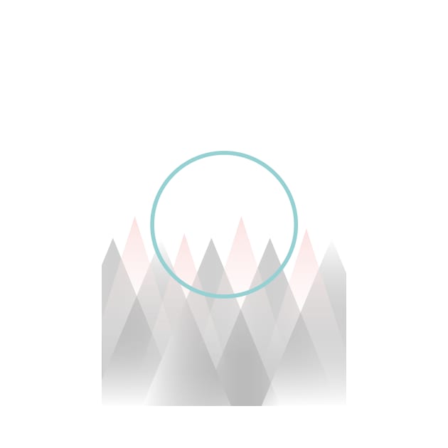 Minimal Abstract Graphic Mountains Circle Blue Mint Pink Gray by fivemmPaper