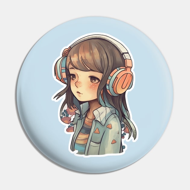 Cute headphone anime girl Pin by AestheticsArt81