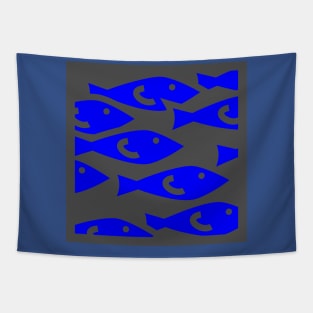 fish fiso blue Tapestry