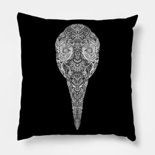 Paisley Plague Mask White Pillow