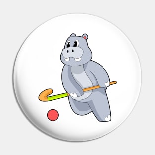 Hippo Hockey Hockey stick Pin