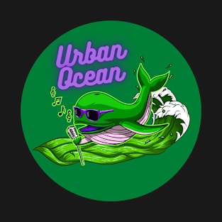 Urban Ocean Crooner Whale (Green) T-Shirt