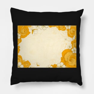 invitation card with yellow flowers Pillow