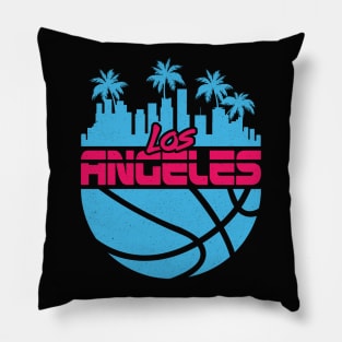 Los Angeles Vice Cityscape Basketball LA 80's Pillow