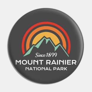 Mount Rainier National Park Retro Sticker Pin