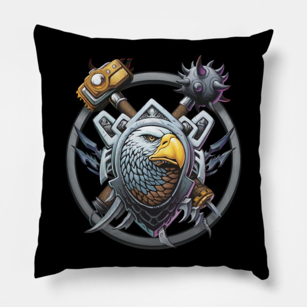 Eagle Alliance Shield - Ringbound Pillow by BeveridgeArtworx