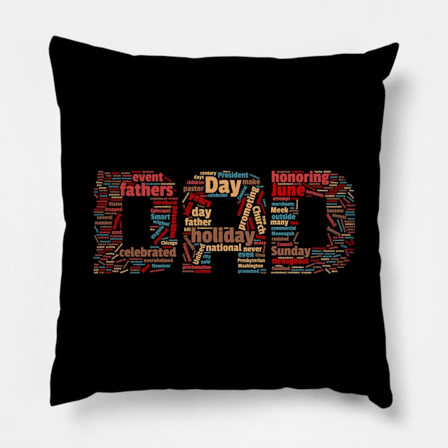 Dad - Wordcloud Pillow by All About Nerds