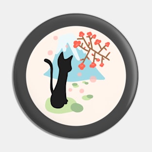 Black Cat in Japan Pin