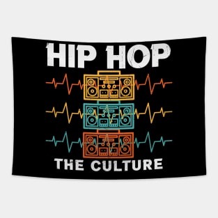 Hip Hop The Culture Retro Cassette Player Boombox Heartbeat Music Lover Gift Tapestry