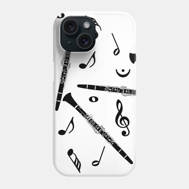 Clarinet Music Notes Phone Case by Barthol Graphics