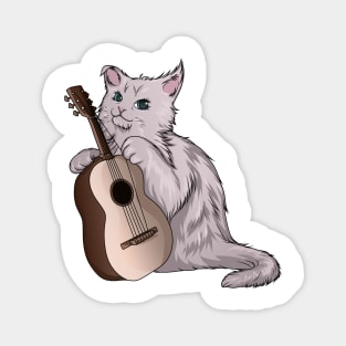 Cat with Guitar Magnet