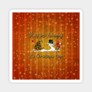 Funny cat I'm so happy, it's christmas time Magnet