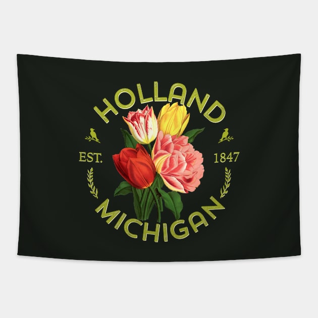 Holland Michigan Gardeners Tulip Flower Floral Tapestry by Pine Hill Goods