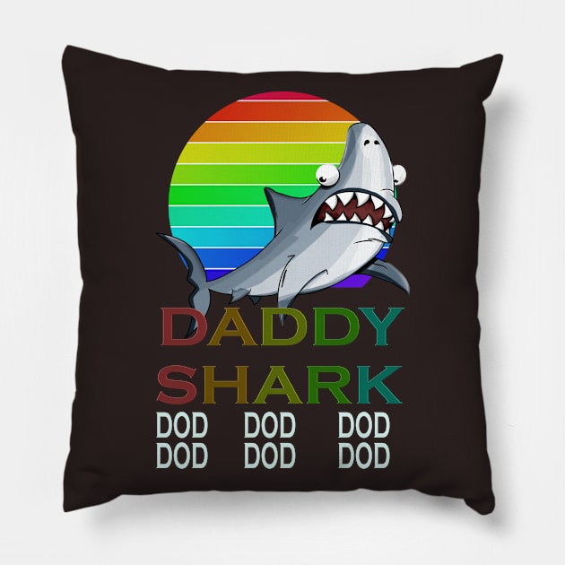 daddy shark dod dod dod t-shirt Pillow by stof beauty