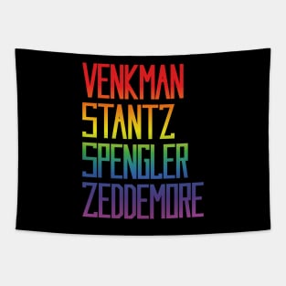 Venkman, Stantz, Spengler, Zeddemore Name Badges (Ghostbusters, rainbow effect) Tapestry