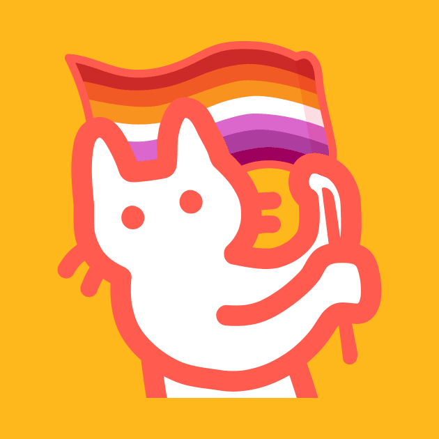 owie waving lesbian pride flag by owiebrainhurts