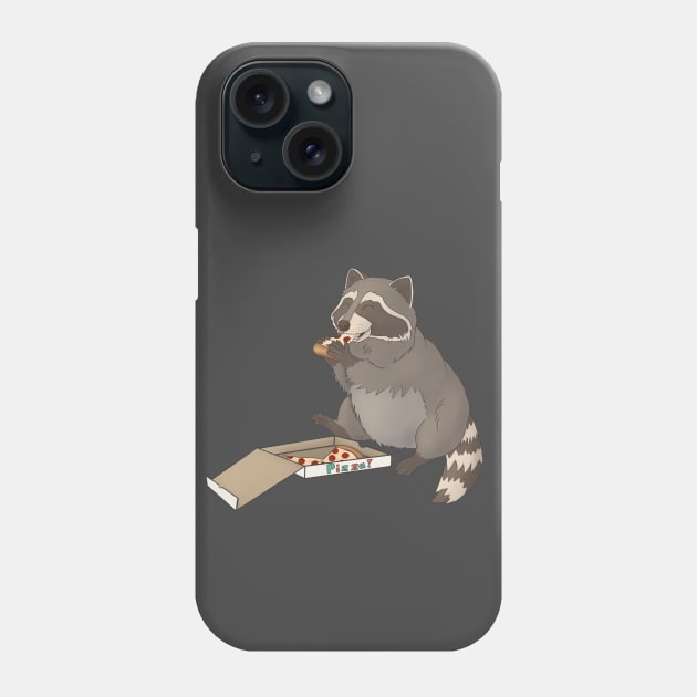 Raccoon eating pizza Phone Case by Mehu Art